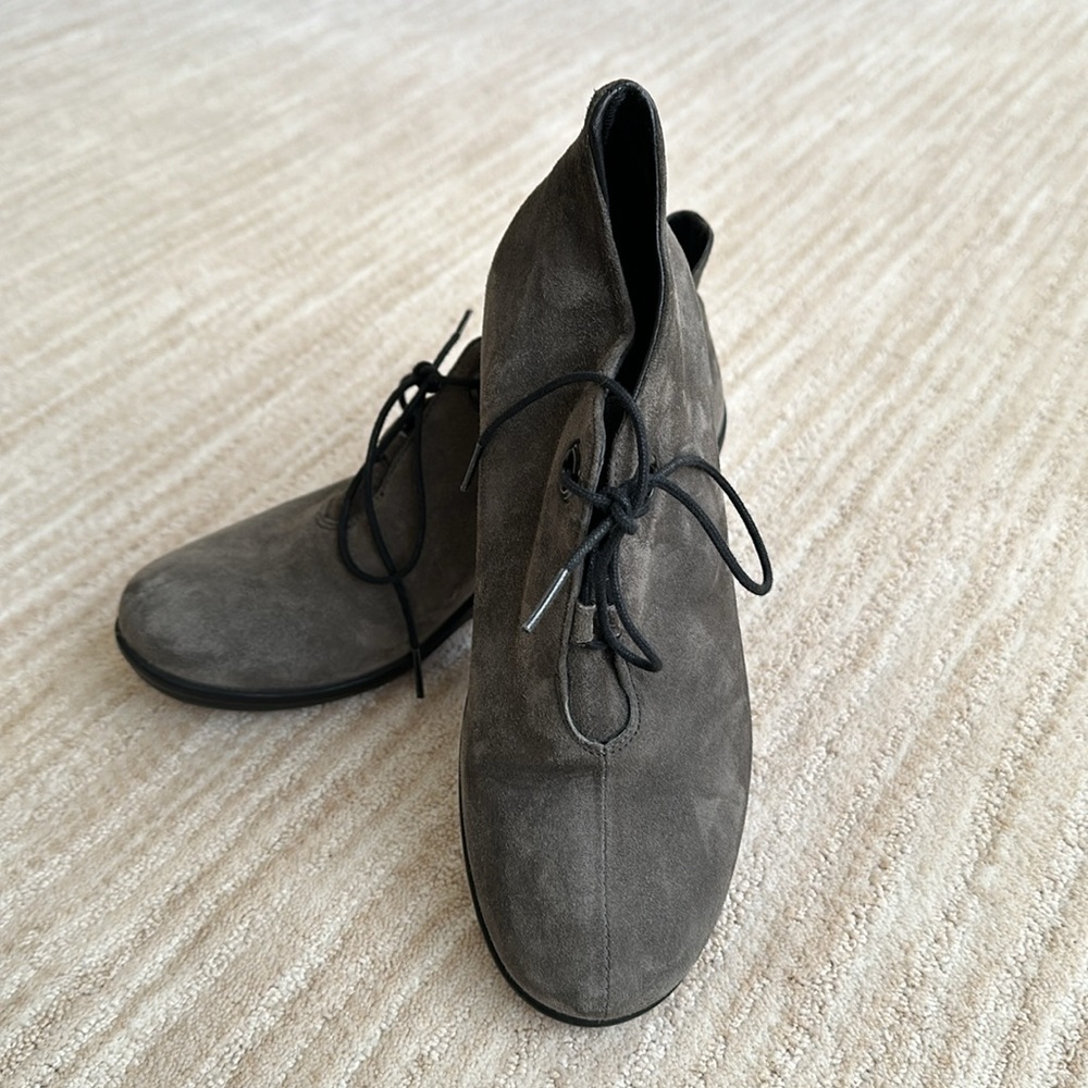 Wolky Hope Pombai Women's Suede Wedge Ankle Booties Shoes Gray Size EU 39 | US 8 - Picture 4 of 17